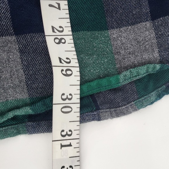 UNTUCKit Men's Large Slim Fit Plaid Flannel Long Sleeve Shirt Green Navy Gray - Picture 7 of 7